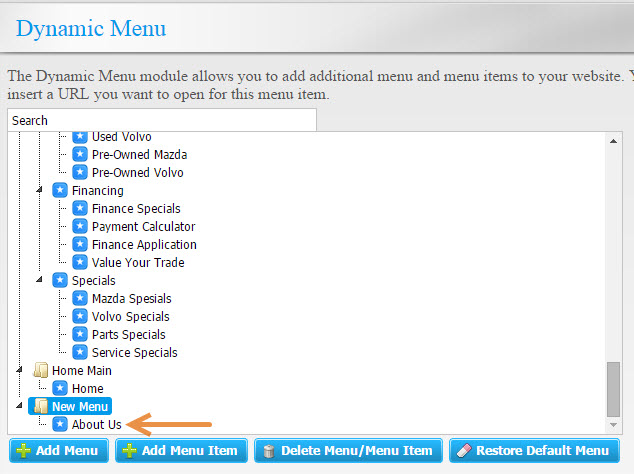 Dynamic Menu. How to Add New Items to Your Menu m_step_111