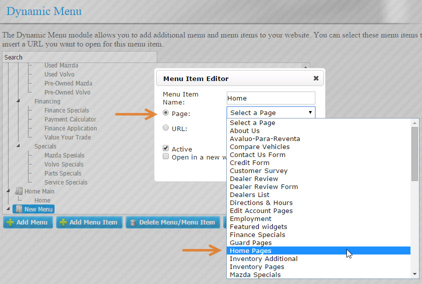 Dynamic Menu. How to Add New Items to Your Menu m_step_4_1