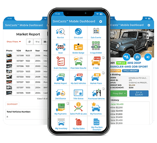 Simcasts Mobile Dashboard